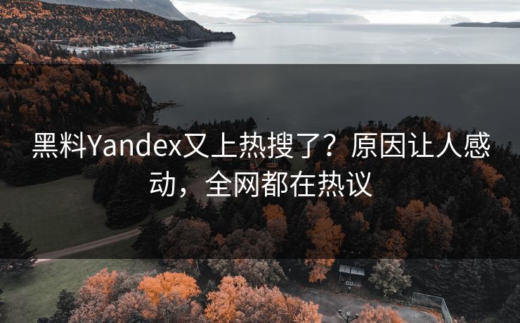 黑料Yandex又上热搜了？原因让人感动，全网都在热议