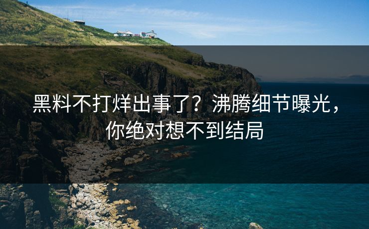 黑料不打烊出事了？沸腾细节曝光，你绝对想不到结局