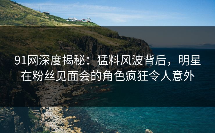 91网深度揭秘：猛料风波背后，明星在粉丝见面会的角色疯狂令人意外